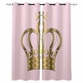 thumbnail image 1 of Fsddascl Golden Crown Blackout Curtains for Bedroom/Living Room, Thermal Insulated Kitchen Curtains, Pink Modern Minimalist Abstract Art Grommet Darkening Window Treatment Drapes 52"x63"x2, 1 of 6