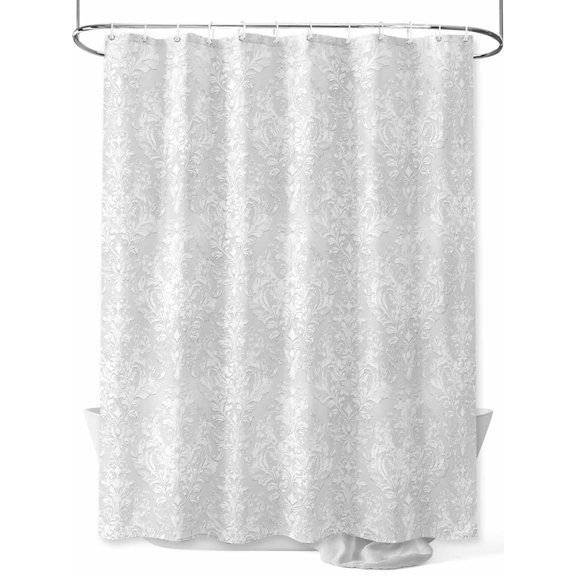 Fsddascl Gray Ethnic Shower Curtain Set - Small 36" x 72" Washable Bathtub Curtain with 12 Hooks, Simple Boho Modern Chic Abstract Floral Motifs Waterproof Fabric Stall Shower Curtains for Bathroom