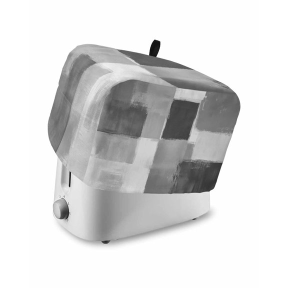 Fsddascl Gray Geometric Small Toaster Cover 2 Slice, Kitchen Appliance Covers, Watercolor Ombre Modern Abstract Art Toaster Oven Cover with Loop, Bread Machine Cover Polyester Dust Cover Protection