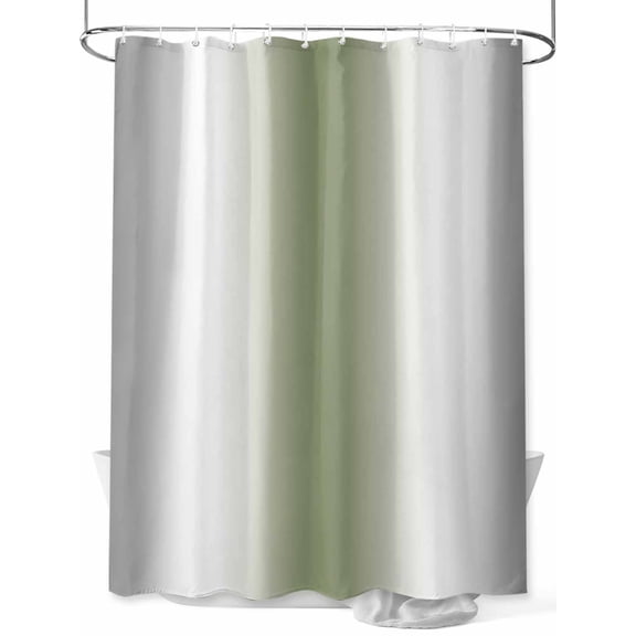 Fsddascl Gray Green Shower Curtain Set - 60" x 72" Washable Bathtub Curtain with 12 Hooks, Modern Gradient Geometric Waterproof Fabric Stall Shower Curtains for Bathroom/Bathtub Décor