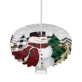 thumbnail image 1 of Fsddascl Gray Omber Snowman Christmas Outdoor Tablecloth - 60 Inch Round Dining Table Cover, Xmas Tree Winter Snowman Waterproof Outdoor Table Cloth with Umbrella Hole & Zipper for Picnic/Patio, 1 of 7