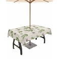 thumbnail image 1 of Fsddascl Green Botanical Fall Outdoor Tablecloth - 60x120 Inch Rectangle Dining Table Cover, Pastoral Maple Leaf Autumn Rustic Waterproof Outdoor Table Cloth with Umbrella Hole & Zipper for Patio, 1 of 7