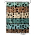 thumbnail image 1 of Fsddascl Green Brown Paw Print Shower Curtain Set - Long 72" x 84" Bathtub Curtain with 12 Hooks, Vintage Farmhouse Country Wooden Grain Waterproof Fabric Stall Shower Curtains for Bathroom/Bathtub, 1 of 6
