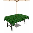 thumbnail image 1 of Fsddascl Green Christmas Outdoor Tablecloth - 52x70 Inch Rectangle Dining Table Cover, Black Red Xmas Christmas Waterproof Outdoor Table Cloth with Umbrella Hole & Zipper for Picnic/Patio/Party, 1 of 7