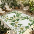 thumbnail image 1 of Fsddascl Green Floral Leaves Outdoor Rug for Patio/Deck/Porch, Non-Slip Large Area Rug 5 x 8 Ft, Spring Botanical Blooms Indoor Outdoor Rugs Washable Area Rugs, Reversible Camping Rug Carpet Runner, 1 of 5
