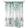 thumbnail image 1 of Fsddascl Green Grey Pumpkins Fall Shower Curtain Set - Standard 72" x 72" Washable Bathtub Curtain with 12 Hooks, Thanksgiving Eucalyptus Leaves Waterproof Fabric Stall Shower Curtains for Bathroom, 1 of 6