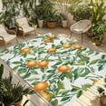 thumbnail image 1 of Fsddascl Green Leaves Orange Outdoor Rug for Patio/Deck/Porch, Non-Slip Large Area Rug 4 x 6 Ft, Summer Farmhouse Botanical Indoor Outdoor Rugs Washable Area Rugs, Reversible Camping Rug Carpet, 1 of 5