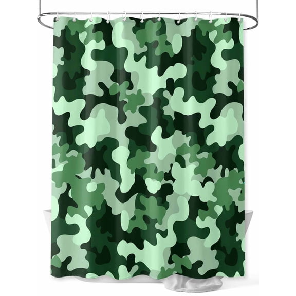 Fsddascl Green Ombre Shower Curtain Set - Standard 72" x 72" Washable Bathtub Curtain with 12 Hooks, Modern Simple Gradient Abstract Texture Waterproof Fabric Stall Shower Curtains for Bathroom