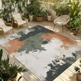 thumbnail image 1 of Fsddascl Green Orange Outdoor Rug for Patio/Deck/Porch, Non-Slip Large Area Rug 4 x 6 Ft, Shabby Chic Color Block Abstract Ombre Indoor Outdoor Rugs Washable Area Rugs, Reversible Camping Rug Carpet, 1 of 5