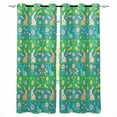 thumbnail image 1 of Fsddascl Green Rabbit Blackout Curtains for Bedroom/Living Room, Thermal Insulated Kitchen Curtains, Watercolor Funny Farmhouse Bunny Flowers Grommet Darkening Window Treatment Drapes 52"x84"x2, 1 of 6