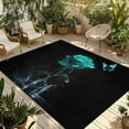 thumbnail image 1 of Fsddascl Green Roses Outdoor Rug for Patio/Deck/Porch, Non-Slip Large Area Rug 4 x 6 Ft, Modern Art Splash Flowers Butterfly Indoor Outdoor Rugs Washable Area Rugs, Reversible Camping Rug Carpet, 1 of 5