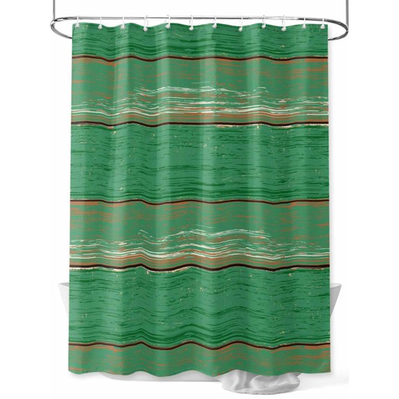 Fsddascl Green Wood Grain Shower Curtain Set - Long 72" x 84" Washable Bathtub Curtain with 12 Hooks, Farmhouse Texture Vintage Country Waterproof Fabric Stall Shower Curtains for Bathroom/Bathtub