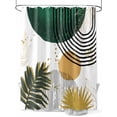 thumbnail image 1 of Fsddascl Green Yellow Boho Shower Curtain Set - Extra Long 72" x 96" Washable Bathtub Curtain with 12 Hooks, Modern Abstract Geometric Waterproof Fabric Stall Shower Curtains for Bathroom/Bathtub, 1 of 6