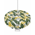 thumbnail image 1 of Fsddascl Green Yellow Leaves Outdoor Tablecloth - 54 Inch Round Dining Table Cover, Abstract Art Botanical Summer Waterproof Outdoor Table Cloth with Umbrella Hole & Zipper for Picnic/Patio/Party, 1 of 7