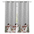 thumbnail image 1 of Fsddascl Grey Christmas Blackout Curtains for Bedroom/Living Room, Thermal Insulated Kitchen Curtains, Snowman Snowflake Xmas Tree Ball Elk Grommet Darkening Window Treatment Drapes 52"x63"x2, 1 of 6