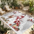 thumbnail image 1 of Fsddascl Grey Christmas Outdoor Rug for Patio/Deck/Porch, Non-Slip Large Area Rug 5 x 8 Ft, Xmas Snowman Tree Snowflake Birds Indoor Outdoor Rugs Washable Area Rugs, Camping Rug Carpet Runner, 1 of 5