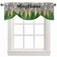 thumbnail image 1 of Fsddascl Grey Christmas Tree Tie Up Valance Curtains for Windows, Kitchen Curtains Window Treatments, Green Xmas Tree Snowflake Luxury Short Window Shades Valances for Bedroom Bathroom Cafe 60"x18", 1 of 7