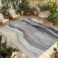thumbnail image 1 of Fsddascl Grey Coastal Outdoor Rug for Patio/Deck/Porch, Non-Slip Large Area Rug 4 x 6 Ft, Summer Beach Nautical Abstract Art Indoor Outdoor Rugs Washable Area Rugs, Reversible Camping Rug Carpet, 1 of 5