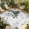 thumbnail image 1 of Fsddascl Grey Floral Art Outdoor Rug for Patio/Deck/Porch, Non-Slip Large Area Rug 6 x 9 Ft, Watercolor Botanical Spring Flowers Indoor Outdoor Rugs Washable Area Rugs, Reversible Camping Rug Carpet, 1 of 5