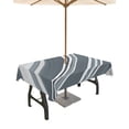 thumbnail image 1 of Fsddascl Grey Ombre Striped Outdoor Tablecloth - 60x120 Inch Rectangle Dining Table Cover, Modern Abstract Art Aesthetics Waterproof Outdoor Table Cloth with Umbrella Hole & Zipper for Picnic/Patio, 1 of 7