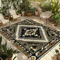 thumbnail image 1 of Fsddascl Grey Orange Black Outdoor Rug for Patio/Deck/Porch, Non-Slip Large Area Rug 4 x 6 Ft, Geometric Ethnic Boho Southwestern Indoor Outdoor Rugs Washable Area Rugs, Camping Rug Carpet, 1 of 5