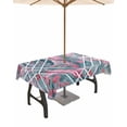 thumbnail image 1 of Fsddascl Grey Pink Outdoor Tablecloth - 54x80 Inch Rectangle Dining Table Cover, Modern Geometric Marble Abstract Art Waterproof Outdoor Table Cloth with Umbrella Hole & Zipper for Picnic/Patio, 1 of 7