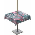 thumbnail image 1 of Fsddascl Grey Pink Outdoor Tablecloth - 60x60 Inch Square Dining Table Cover, Modern Geometric Marble Abstract Art Waterproof Outdoor Table Cloth with Umbrella Hole & Zipper for Picnic/Patio/Party, 1 of 7