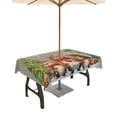 thumbnail image 1 of Fsddascl Grey Squirrels Christmas Outdoor Tablecloth - 60x84 Inch Rectangle Dining Table Cover, Xmas Tree Winter Snowflake Waterproof Outdoor Table Cloth with Umbrella Hole & Zipper for Picnic/Patio, 1 of 7