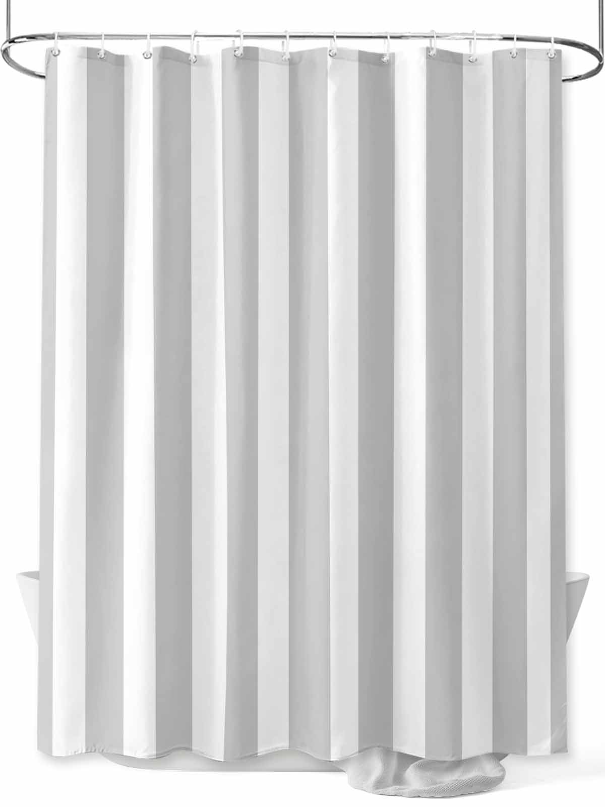 Fsddascl Grey Striped Shower Curtain Set - Extra Long 72" x 96" Bathtub ...