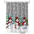 thumbnail image 1 of Fsddascl Grey White Snowman Christmas Shower Curtain Set - Small 36" x 72" Washable Bathtub Curtain with 12 Hooks, Xmas Tree Snowflake Winter Waterproof Fabric Stall Shower Curtains for Bathroom, 1 of 6