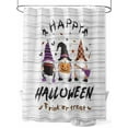 thumbnail image 1 of Fsddascl Halloween Gnomes Shower Curtain Set - Long 72" x 84" Washable Bathtub Curtain with 12 Hooks, Horror Pumpkins Spooky Grey Wooden Waterproof Fabric Stall Shower Curtains for Bathroom/Bathtub, 1 of 6