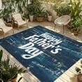 thumbnail image 1 of Fsddascl Happy Father's Day Outdoor Rug for Patio/Deck/Porch, Non-Slip Large Area Rug 6 x 9 Ft, Dark Blue Shabby Graffiti Indoor Outdoor Rugs Washable Area Rugs, Reversible Camping Rug Carpet Runner, 1 of 5