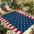 thumbnail image 1 of Fsddascl Independence Day American Flag Outdoor Rug for Patio/Deck/Porch, Non-Slip Large Area Rug 5 x 8 Ft, White Star Red Stripes Indoor Outdoor Rugs Washable Area Rugs, Camping Rug Carpet, 1 of 5
