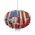 thumbnail image 1 of Fsddascl Independence Day Outdoor Tablecloth - 54 Inch Round Dining Table Cover, 4th of July Bird USA Flag Flower Bird Waterproof Outdoor Table Cloth with Umbrella Hole & Zipper for Picnic/Patio, 1 of 7