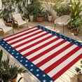 thumbnail image 1 of Fsddascl Independence Day Star Outdoor Rug for Patio/Deck/Porch, Non-Slip Large Area Rug 4 x 6 Ft, American Flag Red White Stripes Indoor Outdoor Rugs Washable Area Rugs, Camping Rug Carpet, 1 of 5