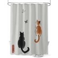 thumbnail image 1 of Fsddascl Japanese Cute Cat Shower Curtain Set - 48" x 72" Washable Bathtub Curtain with 12 Hooks, Harmony Cartoon Kitty Butterfly Waterproof Fabric Stall Shower Curtains for Bathroom/Bathtub Décor, 1 of 6