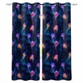 thumbnail image 1 of Fsddascl Jellyfish Blackout Curtains for Bedroom/Living Room, Thermal Insulated Kitchen Curtains, Blue Urple Orange Ocean Starry Sky Coastal Grommet Darkening Window Treatment Drapes 52"x84"x2, 1 of 6