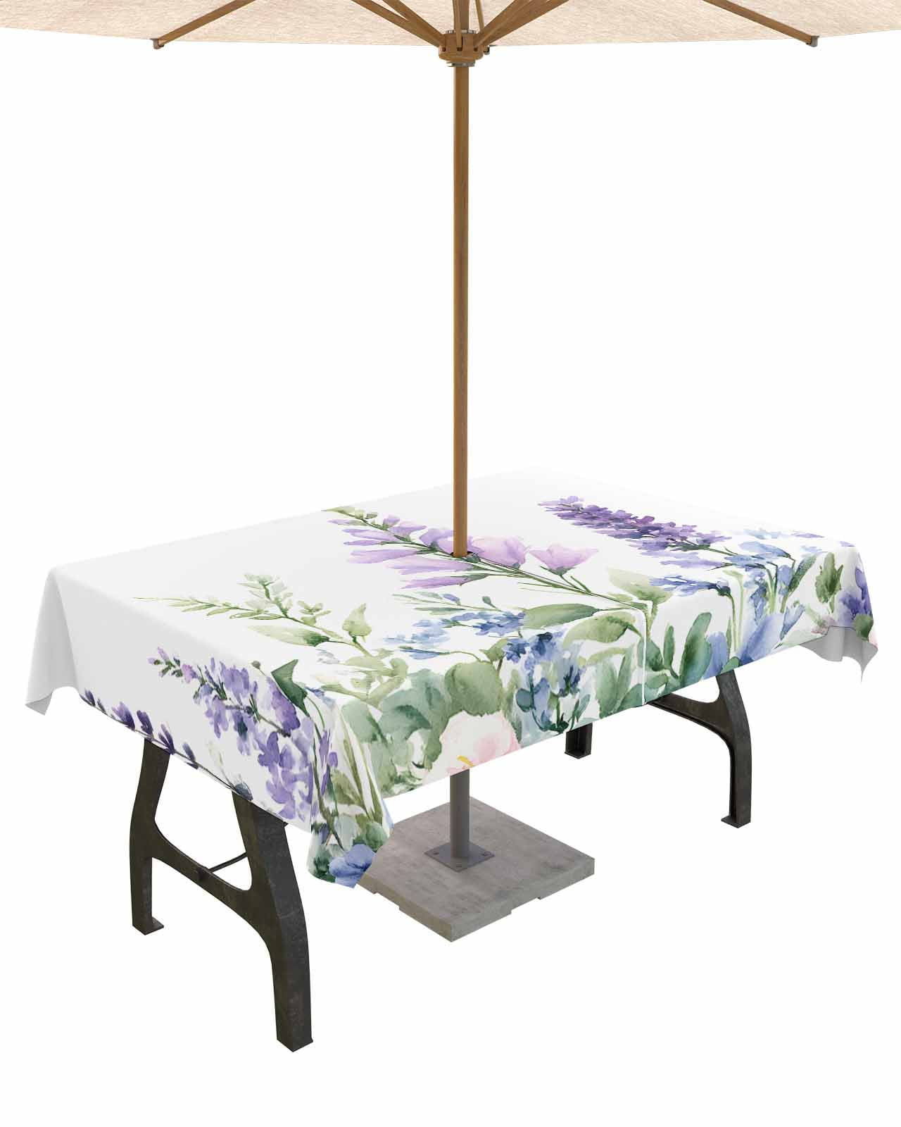 Fsddascl Lavender Leaf Outdoor Tablecloth - 60x102 Inch Rectangle ...