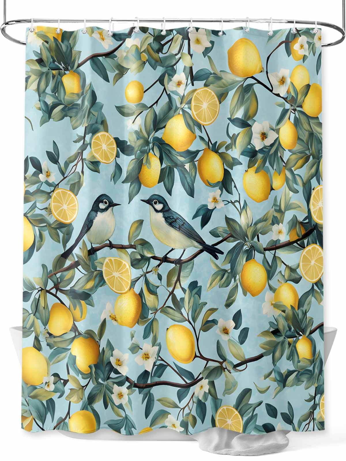 Fsddascl Lemon Bird Shower Curtain Set - 60