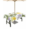 thumbnail image 1 of Fsddascl Lemon Flower Outdoor Tablecloth - 60x102 Inch Rectangle Dining Table Cover, Yellow Fruit Floral Country Bee Summer Waterproof Outdoor Table Cloth with Umbrella Hole & Zipper for Patio, 1 of 7