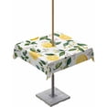 thumbnail image 1 of Fsddascl Lemon Fruit Outdoor Tablecloth - 54x54 Inch Square Dining Table Cover, Spring Pastoral Flowers Petal Country Waterproof Outdoor Table Cloth with Umbrella Hole & Zipper for Picnic/Patio, 1 of 7