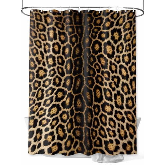 Fsddascl Leopard Print Shower Curtain Set - 48" x 72" Washable Bathtub Curtain with 12 Hooks, Farmhouse Gradient Animals Texture Waterproof Fabric Stall Shower Curtains for Bathroom/Bathtub Décor