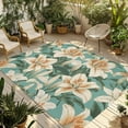 thumbnail image 1 of Fsddascl Lily Flower Outdoor Rug for Patio/Deck/Porch, Non-Slip Large Area Rug 4 x 6 Ft, Watercolor Vintage Style Spring Summer Indoor Outdoor Rugs Washable Area Rugs, Reversible Camping Rug Carpet, 1 of 5