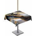 thumbnail image 1 of Fsddascl Marble Black Golden Outdoor Tablecloth - 60x60 Inch Square Dining Table Cover, Modern Aesthetics Abstract Ink Painted Waterproof Outdoor Table Cloth with Umbrella Hole & Zipper for Patio, 1 of 7
