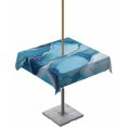 thumbnail image 1 of Fsddascl Marble Blue Outdoor Tablecloth - 60x60 Inch Square Dining Table Cover, Modern Aesthetics Abstract Impressionist Waterproof Outdoor Table Cloth with Umbrella Hole & Zipper for Picnic/Patio, 1 of 7