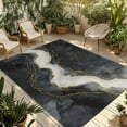 thumbnail image 1 of Fsddascl Marble Outdoor Rug for Patio/Deck/Porch, Non-Slip Large Area Rug 4 x 6 Ft, Black Grey Modern Luxury Gold Indoor Outdoor Rugs Washable Area Rugs, Reversible Camping Rug Carpet Runner, 1 of 5