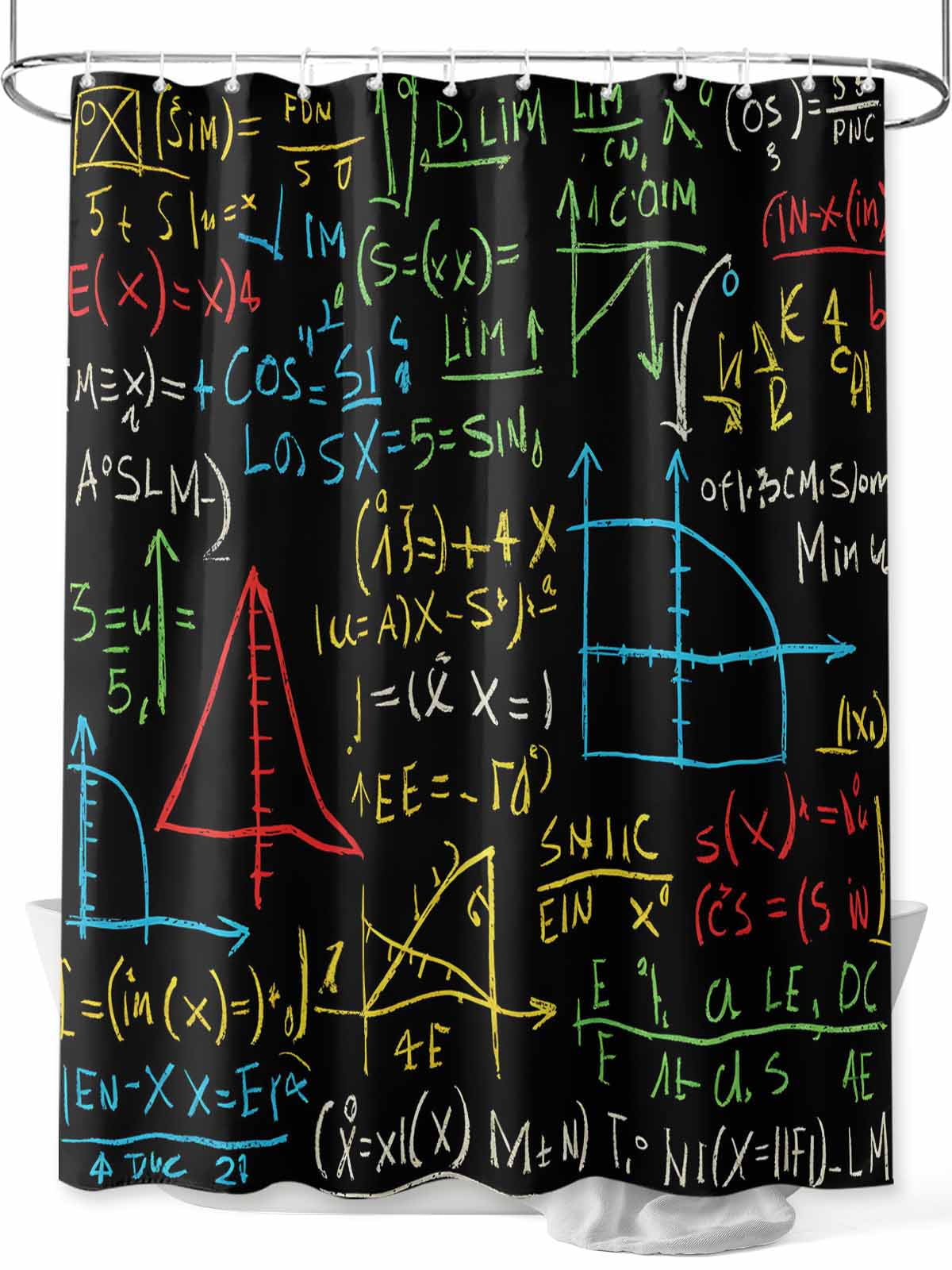 Fsddascl Math Formula Geometric Shower Curtain Set - 48