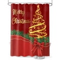 thumbnail image 1 of Fsddascl Merry Christmas Shower Curtain Set - Small 36" x 72" Washable Bathtub Curtain with 12 Hooks, Xmas Pine Tree Branch Red Bow New Year Waterproof Fabric Stall Shower Curtains for Bathroom, 1 of 6