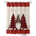 thumbnail image 1 of Fsddascl Merry Christmas Shower Curtain Set - Standard 72" x 72" Washable Bathtub Curtain with 12 Hooks, Gnomes Red Xmas Tree Buffalo Plaid Vintage Waterproof Fabric Shower Curtains for Bathroom, 1 of 6
