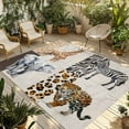 thumbnail image 1 of Fsddascl Modern Animals Outdoor Rug for Patio/Deck/Porch, Non-Slip Large Area Rug 4 x 6 Ft, Vintage Giraffe Zebra Elephant Leopard Indoor Outdoor Rugs Washable Area Rugs, Camping Rug Carpet, 1 of 5